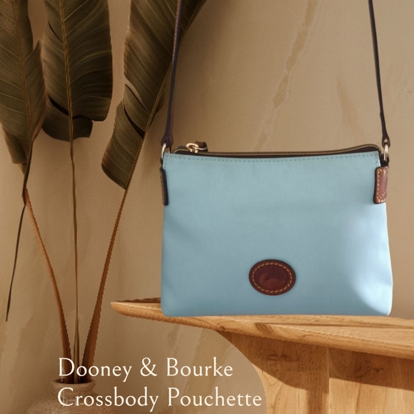 Dooney & Bourke Light Blue and Brown Crossbody Bag - Picture 2 of 10